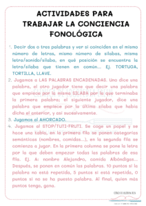 Actividades para trabajar la conciencia fonológica